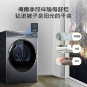 海尔HGY100-F376U1【1:1正反旋转】376纤美10公斤大容量舒展防缠绕除菌净螨双擎双变频热泵式 【双擎热泵】养护空气洗376 一键智烘+养护空气洗
