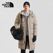 THE NORTH FACE 北面 羽绒服男女款户外550蓬中长款羽绒外套81P7 CEL/卡其色 XL