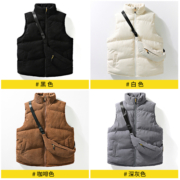 灯芯绒棉马甲男女冬季2023新款外穿背心羽绒棉服加厚保暖坎肩外套