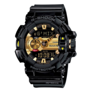 卡西欧(CASIO) 男表G-SHOCK蓝牙音乐运动防水潮流手表 黑金GBA-400-1A9