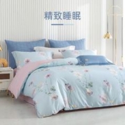 MENDALE 梦洁家纺 床上四件套纯棉床单被套被罩全棉床品套件 花屿 1.2m床(被套150*200cm)三件套