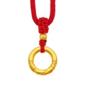 中国黄金（CHINA GOLD）999黄足金平安扣项链-红绳 1件