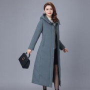 冰洁BENGEN 2023新款羽绒服女冬季休闲保暖妈妈装简约纯色长款羽绒服女