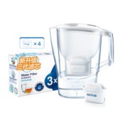 碧然德（brita） 【入门优选】滤水壶过滤净水壶净水器Aluna光汐系列3.5L 碧然德滤芯 光汐水壶白+标准版滤芯3枚（到手1壶4芯）