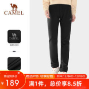 CAMEL 骆驼 户外（CAMEL）软壳裤女保暖加绒长裤男防风防泼水登山裤 A1W1VaV126 黑色 XXL