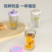 HAERS 哈尔斯 玻璃杯吸管杯 530ml