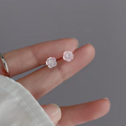 yinao 银奥 纯925银耳钉 白玫瑰耳钉