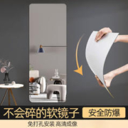 礼奈 自粘贴墙软镜子免打孔全身镜家用diy 长方形(圆角) 20cmx30cm