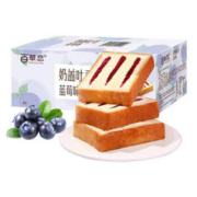 百草恋 奶盖吐司面包 蓝莓味12包/660g