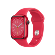 Apple Watch Series 8 智能手表GPS+蜂窝款41毫米红色铝金属表壳红色运动型表带eSIM手表 S8 MNJ33CH/A