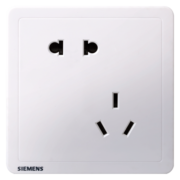 西门子（SIEMENS） 墙壁开关插座面板 致典系列雅白色 斜五孔插座二三插