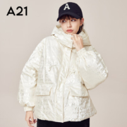 A21 时尚女装多巴胺冬季 保暖外套   R414215027米白 M