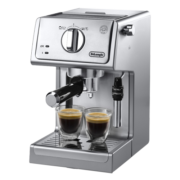 德龙（Delonghi）咖啡机 趣享系列半自动咖啡机 意式浓缩家用泵压式 不锈钢 ECP36.31 银色