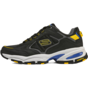 斯凯奇（Skechers）男子户外休闲运动鞋网布透气复古厚底老爹鞋 237145-BKYL 黑色/黄色 46