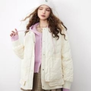 妖精的口袋 李白系列2023年冬季新款轻薄羽绒服外套女宽松圆领鸭绒外套