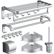 卡贝（cobbe）毛巾架免打孔卫生间置物架浴室太空铝浴巾架杆洗手间卫浴挂件套装