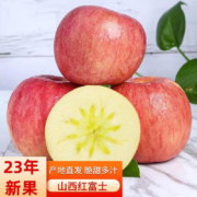 京东百亿补贴：舟婳（ZHOUHUA）山西红富士苹果带箱9.5-10斤超值中果75mm-80mm