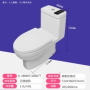 科勒（KOHLER）齐悦连体马桶家用五级旋风虹吸节水坐便器抽水静音缓降座厕28866 可置物升级款-1级水效马桶 390以上选400坑距28867T