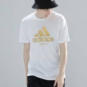 adidas 男式短袖大LOGO 简约时尚圆领夏季运动T恤