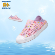 SKECHERS斯凯奇童鞋女童洞洞鞋沙滩鞋夏季一脚套印花透气儿童凉鞋302114L 粉红色/PNK 32码