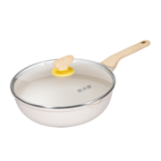炊大皇  炒锅 麦饭石色不粘锅多功能少油烟炒菜锅平底30cm 电磁炉通用