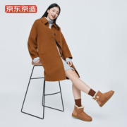 京东京造【EZI-CARE二代】羊皮毛一体女士冬款雪地靴保暖防滑靴子女栗色38