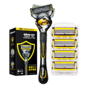 吉列(Gillette)刮胡刀手动剃须刀手动亲肤 非吉利 锋隐5锋隐致护尊享装5层超薄刀片 生日礼物男(1刀架5刀头)
