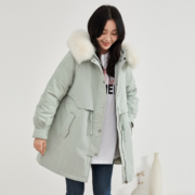 限尺码：SNOWFLYING 雪中飞 秋冬新款大毛领中长款