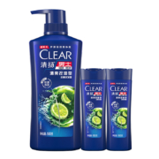 京东百亿补贴:清扬（CLEAR）男士去屑洗发水清爽控油型500g+100gX2 青柠薄荷醇 蓬松洗头膏C罗