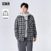 Semir 森马 长袖衬衫男冬季经典复古纯棉格纹衬衣时尚休闲宽松舒适上衣潮