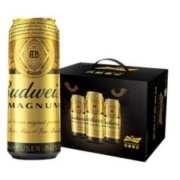 有券的上：Budweiser 百威 黑金啤酒 高浓度烈性 之选 500ml*12听 超高端 啤酒整箱