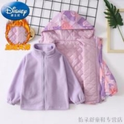 Disney 迪士尼 儿童冲锋衣三合一女童外套秋冬紫色女童gkimmcc 160码建议身高150-160cm12-13岁