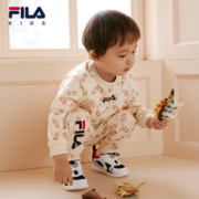 FILA 斐乐 儿童童装2023秋冬新款婴幼童男女童多彩加绒保暖长袖T恤