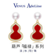 VENUS ADELINE淡水珍珠耳钉女银针葫芦耳环