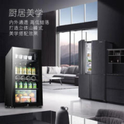 SAST 先科 冰吧冷藏柜 欧式恒温红酒柜 BC-128升 黑胆（冷藏+微冷冻+蓝光灯+带锁）