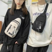 88VIP会员：卡帝乐鳄鱼 2023新款工装帆布胸包男士ins日系休闲学生小挎包少女手机小背包