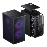 乔思伯（JONSBO）VR3 4.0版 黑色 桌面迷你机箱 （ITX版型/280冷排位/支持长显卡/抽拉结构/PCIE4.0转接线）