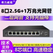 希力威视 2.5G交换机8个电口1万兆光口网管链路聚合VLAN汇聚支持光猫棒 8口2.5G+1万兆光交换机