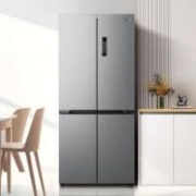 预售、PLUS会员：Midea 美的 MR-455WSPZE 十字双开门冰箱 455L 流苏银