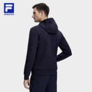 FILA 斐乐 官方男士针织连帽外套2023冬新款基础简约健身运动上衣