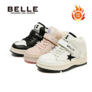 BeLLE 百丽 儿童高帮运动鞋中大童冬季防滑加绒保暖休闲帅气百搭棉鞋板鞋