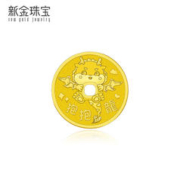 京东百亿补贴：新金珠宝 华夫格抱抱龙金牌吊坠 约7.05g