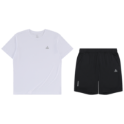 匹克（PEAK）【两件套】运动套装男2023夏季速干跑步健身训练服上衣短裤篮球服 白/黑 L