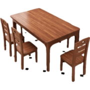 UCU 实木腿餐桌家用客厅现代简约正长方形餐桌椅组合小户型北欧吃饭桌子 【经典款1桌4椅】大理石纹120*60*75cm