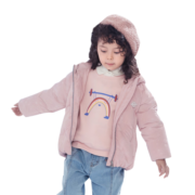 i-babyibaby儿童恒温轻薄羽绒服冬季新款男女童保暖白鹅绒轻便防寒棉服 军绿色 110码 推荐身高105-115cm
