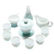 苏氏陶瓷（SUSHI CERAMICS） 茶具套装 忆荷陶瓷功夫茶具手绘描金茶杯茶壶带礼盒装