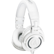 铁三角（Audio-technica）ATH-M50X WH 头戴式专业全封闭音乐HIFI耳机 白色