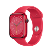 Apple Watch Series 8 智能手表GPS款45毫米红色铝金属表壳红色运动型表带 iwatch S8 MNP43CH/A