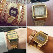 卡西欧（CASIO）小金表 休闲简约时尚女表 情侣石英手表 A159WGEA-1PR