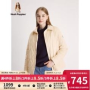 暇步士 女装简约通勤百搭灯芯绒翻领棉衣棉服 138米色 XL